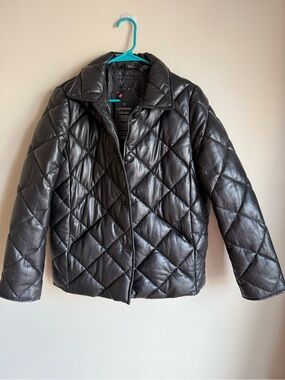 Bod & Christensen Quilted Black Lambskin Leather Jacket Shani Size Medium